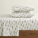 Eddie Bauer front packaging showing Twin flannel set benefits and design