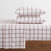 Eddie Bauer front view of Westridge Plaid Orange twin XL set showing cozy bedding