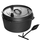 EDGING CASTING front packaging showing pot and tripod, durable camping cookware benefit