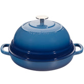 EDGING CASTING front view lake blue shows pot shape and oven-ready benefit