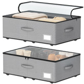 EE-RoomWorld front view of underbed storage showing capacity and ready-to-use benefit