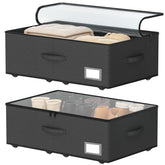 EE-RoomWorld front view of underbed storage bin showing low profile and access benefit