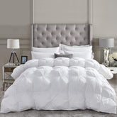 EGYPTIAN BEDDING front packaging showing folded comforter and brand benefit of elegant presentation
