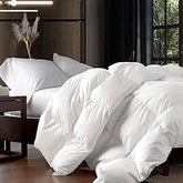 EGYPTIAN BEDDING front packaging showing queen comforter and certifications