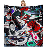 EISKBC sneaker blanket front view shows sporty design and cozy warmth