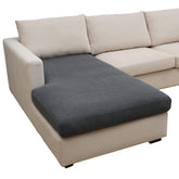Eismodra front view of dark gray chaise cushion cover showing neat fit and protection