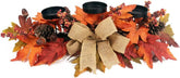 Eksen front view of centerpiece showing harvest accents and warm ambiance