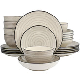 Elama cream set front view showing full 24-piece collection and versatility