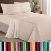 Elegant Comfort king flat sheet front view shows smooth finish and hotel look