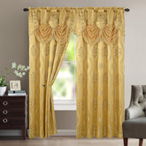 Elegant Comfort front view of gold Aurora panels showing full set and packaging benefit of ready-to-hang convenience