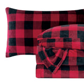 Elegant Comfort front packaging of king buffalo red set showing contents and color