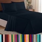 Elegant Comfort front packaging showing queen black set and premium feel