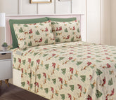 Elegant Comfort front packaging showing Santa Moose set and easy-care benefits