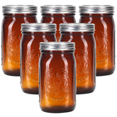 eleganttime amber mason jars front packaging showing six-pack protection
