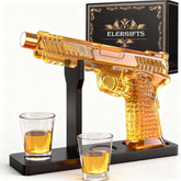 ELERGIFTS gun decanter front view showcasing bold design and display appeal