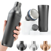 Elevated Craft gunmetal shaker front view showing sleek professional finish and durability