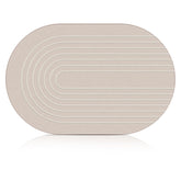 Elfcool front view showing off-white bath mat and compact size for quick-drying