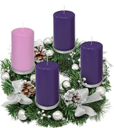 Elite Holiday front view of silver ribbon wreath showing full decorative ring benefits elegant display