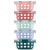 Ello Duraglass front packaging showing melon sleeve and lids, durable and stylish