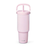 Ello Oasis Go+ front view pink showing 32oz capacity and sleek profile