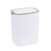 ELPHECO front view golden compact trash can with neat finish and decor benefit