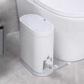 ELPHECO front view of white motion-sensor trash can showing clean design and convenience