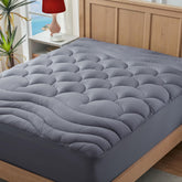 Elven Home king mattress pad front view showing full plush surface and hotel look for upgraded comfort