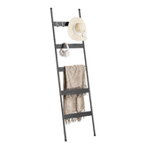 ELYKEN front view blanket ladder showing five tiers and elegant display benefit