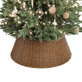 ELYKEN front view showing wicker collar hiding tree stand and adding farmhouse charm