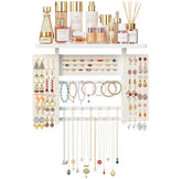 Emfogo front view hanging organizer displaying tidy jewelry storage benefit