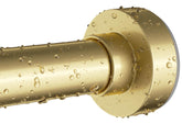 Emlaoe front view of gold adjustable shower rod showcasing sleek finish and fit