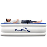 EnerPlex queen mattress front view showing full bed and benefit of elevated sleep