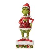 Enesco Jim Shore Grinch front view showing smiling pose and folk-art patterns, ideal display piece