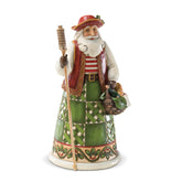 Enesco Jim Shore front view showing Italian Santa collectible and display-ready charm