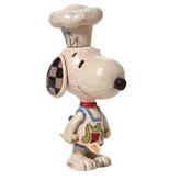 Enesco Jim Shore Snoopy front view showing chef details and colorful folk-art finish