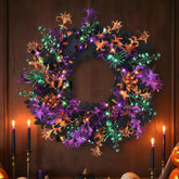 Enhon front door wreath hung on door adds spooky curb appeal