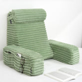 ENITYA front view of 22 inch XL back pillow showing armrests and pockets for comfortable support