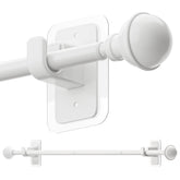 ENJOYBASICS curtain rod front view showing clean white finish and easy style