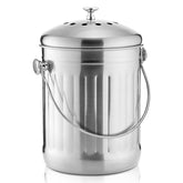 ENLOY front view of stainless steel compost bin shows clean design and easy storage benefit