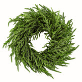 ENVEN wreath front view showing full green pine look and instant curb appeal