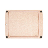 Epicurean front view of natural board showing clean surface and juice groove for easy containment
