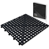 Esatto front packaging showing six black interlocking mats for organization and protection