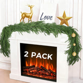 Escrio front packaging showing two 6ft garlands, easy festive setup