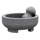 Etholive mortar and pestle front view showing sturdy granite and bowl shape for stable grinding