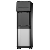 EUHOMY front view of black cooler showing hot and cold spouts and sleek design benefits quick access