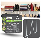 Evelots front pack of ten dividers showing contents and benefit of organized shelves