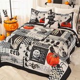 EVENHUG queen front view showing full 90x90 quilt and festive design for instant decor
