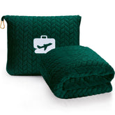 EverSnug front view of folded blanket in soft bag shows packable convenience