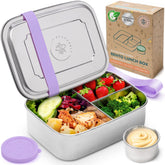 Everusely lavender bento box front view showing compact design and secure lid for reliable transport