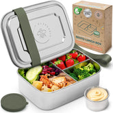 Everusely bento box front view showing compact sage design and capacity benefit